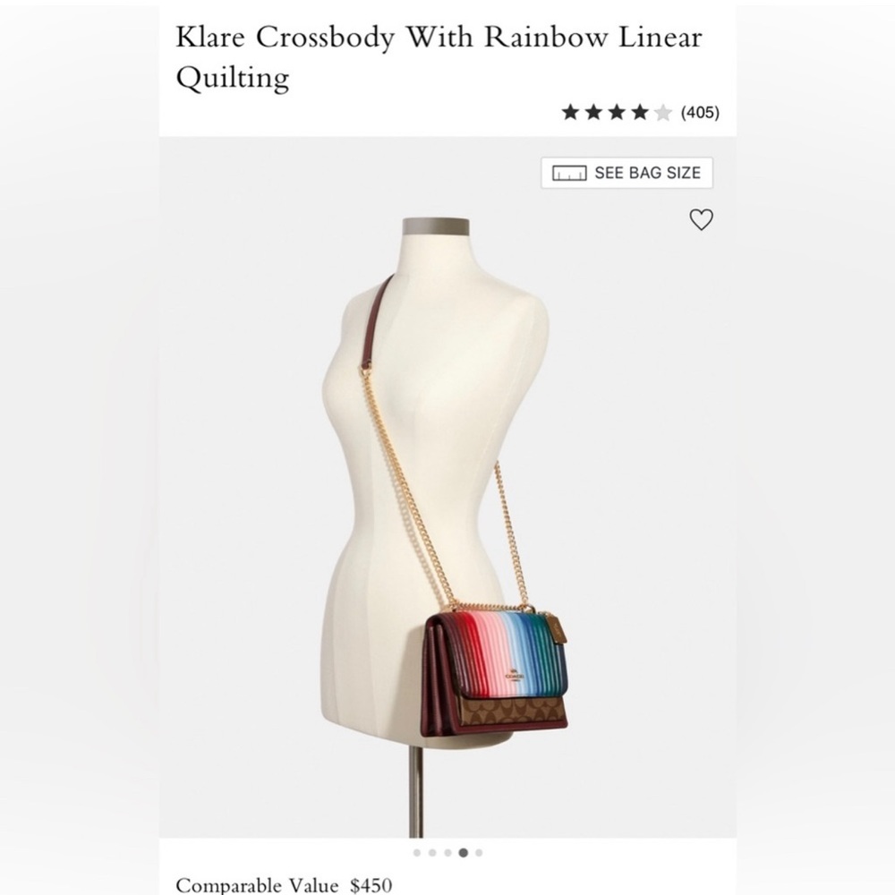 Coach Crossbody with Rainbow Linear Quilting - Picture 6 of 7